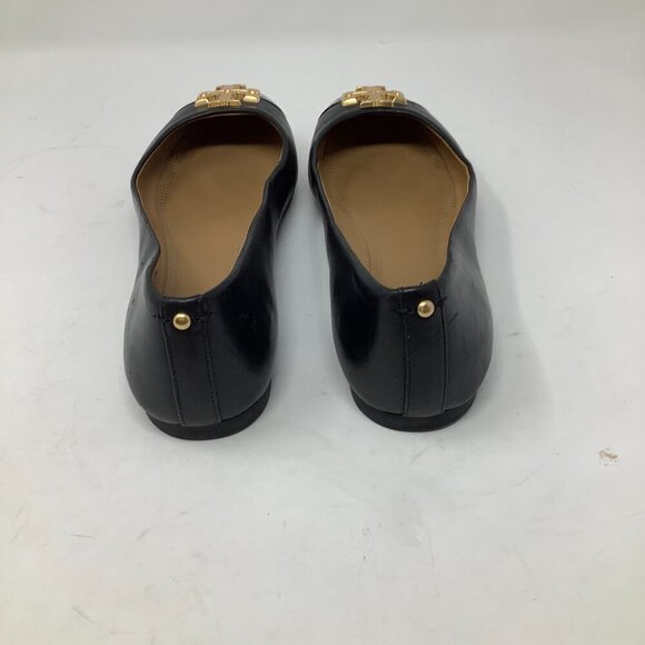 Tory Burch 'Everly' Cap-Toe Leather Ballet Flats 6.5 black *worn only once* EUC - Picture 4 of 7